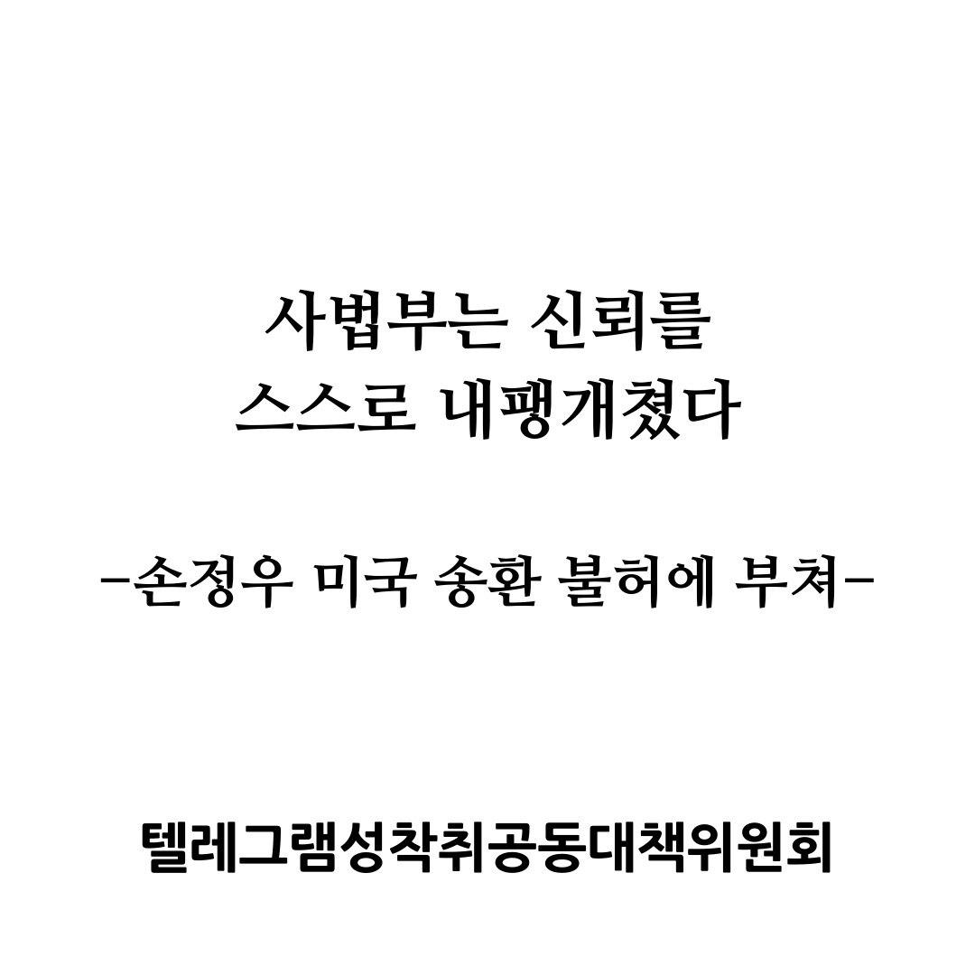 사법부는 신뢰를 스스로 내팽개쳤다 -손정우 미국 송환 불허에 부쳐-